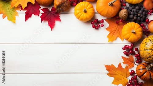 stock photo of Festive autumn decor from pumpkins and leaves on a black background Flat lay autumn composition with copy space  Bright  style raw