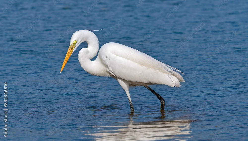 Great Egret's Perfect Camouflage in Coastal Environment Great Egret's Perfect Camouflage in Coastal Environment