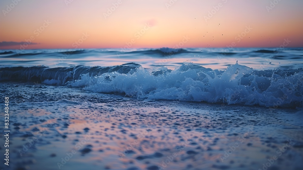 Gently Crashing Twilight Waves Create a Serene Ocean Ambiance Gently Crashing Twilight Waves Create a Serene Ocean Ambiance