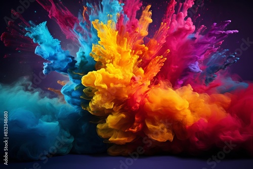 A vibrant splash of colorful powder,