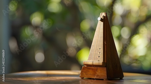 Calming Rhythm: A Minimalist wooden Metronome Echoing Precision and Relaxation