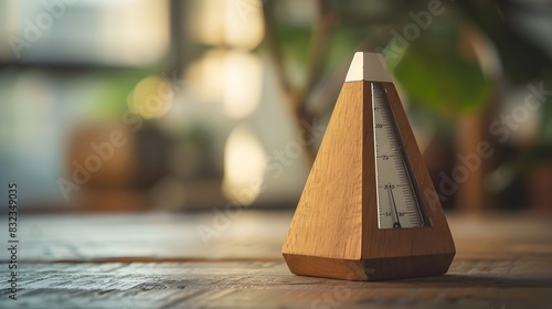 Wooden Metronome's Calming Rhythm - Symbol of Simplicity and Relaxation