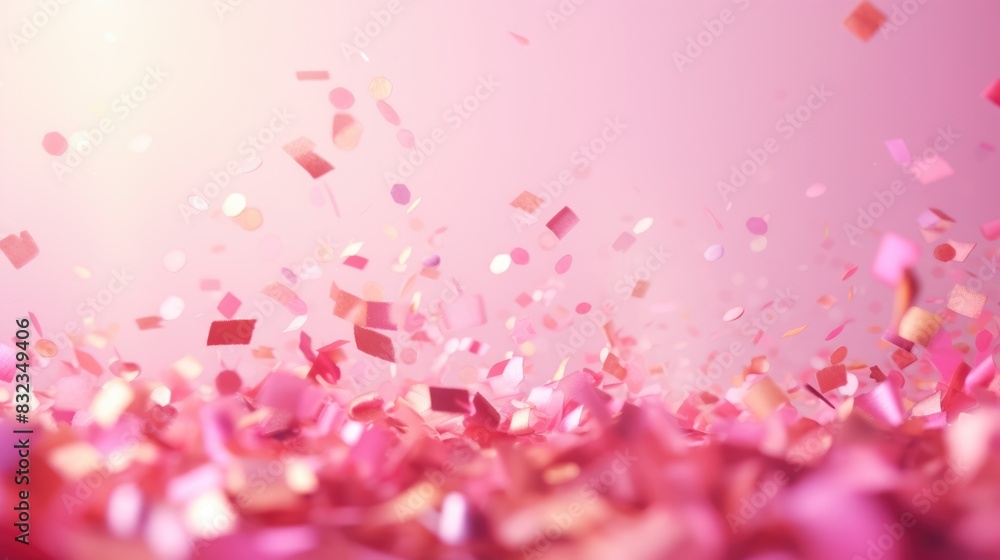 Celebration and colorful confetti party on pink abstract background Celebration and colorful confetti party on pink abstract background