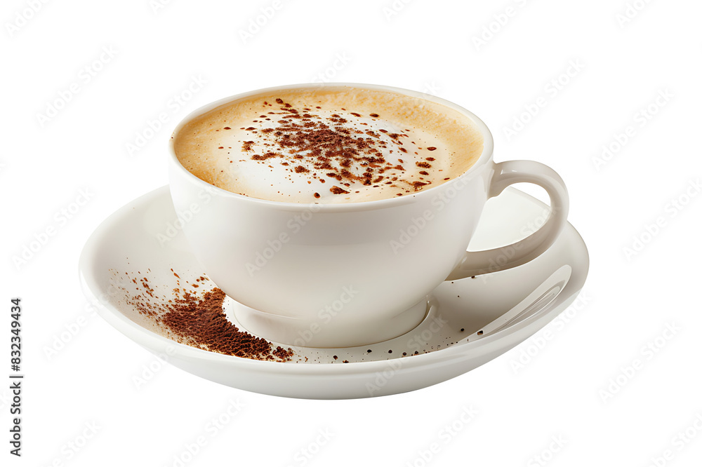 realistic cappuccino hot isolated on white background. Clipping path included realistic cappuccino hot isolated on white background. Clipping path included