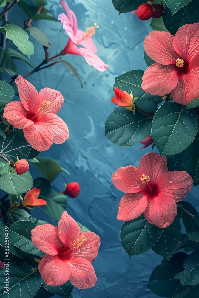 Fototapeta premium Cluster of Flowers Growing on a Tree