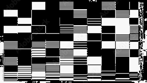 Pixel Glitch Dither Effect Background. Abstract Noise Effect. Video Damage Error. Digital Signal Damage Visualization. VHS Overlay Texture. Vector Illustration.
