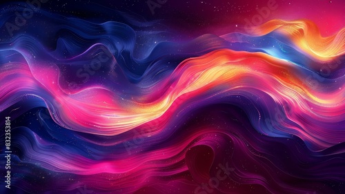 Vibrant Abstract Painting on Dark Background