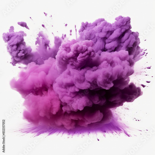  purple smoke explosion on white  background, purple  powder explosion © Nice Seven
