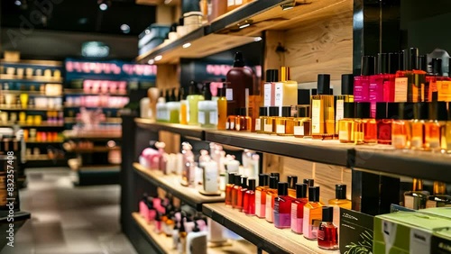 Wallpaper Mural A perfume store with shelves filled with various scents and body care products Torontodigital.ca