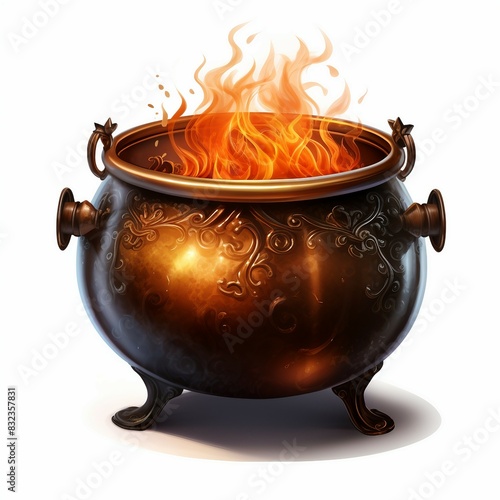 cauldron with fire