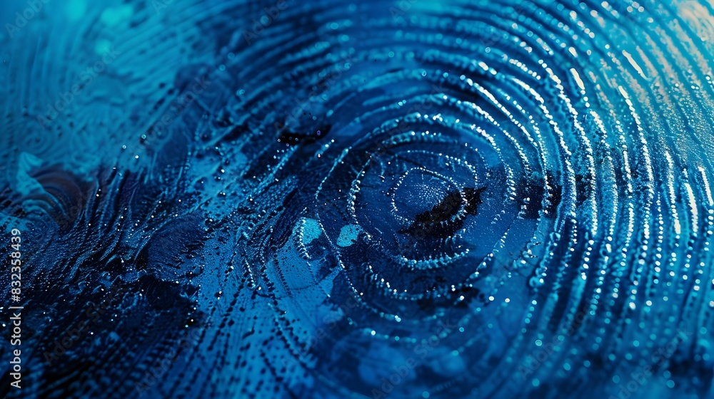A single fingerprint is displayed on a vibrant blue background. This image can be used in various contexts A single fingerprint is displayed on a vibrant blue background. This image can be used in various contexts