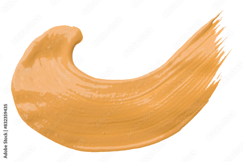 Fototapeta premium Orange brush strokes isolated on transparent background.