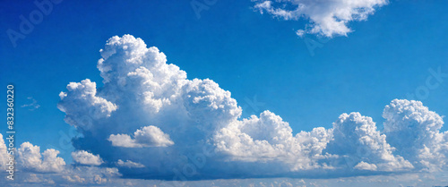 空 太陽 雲 青い背景 背景画像 Generative AI