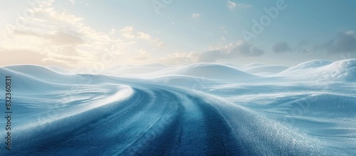 3d illustration of endless never ending road, white background, copy space