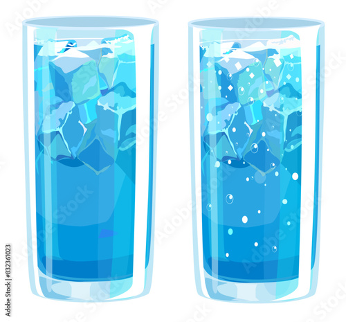 青色のジュースのイラスト