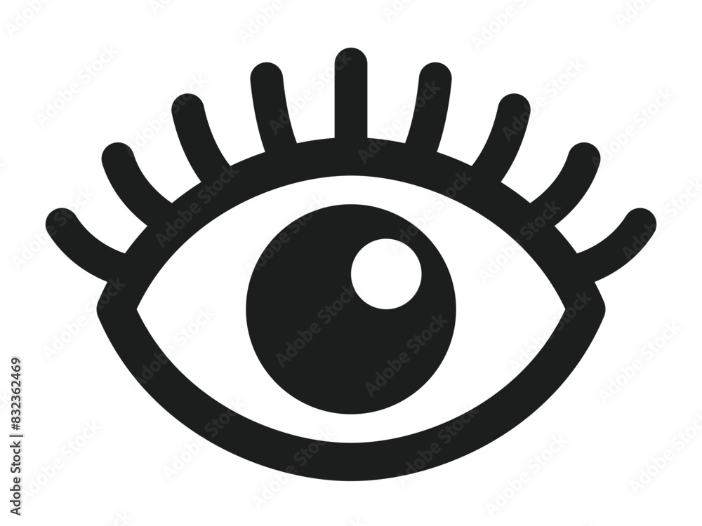 Icon set representing eyes, seeing, observation, etc.