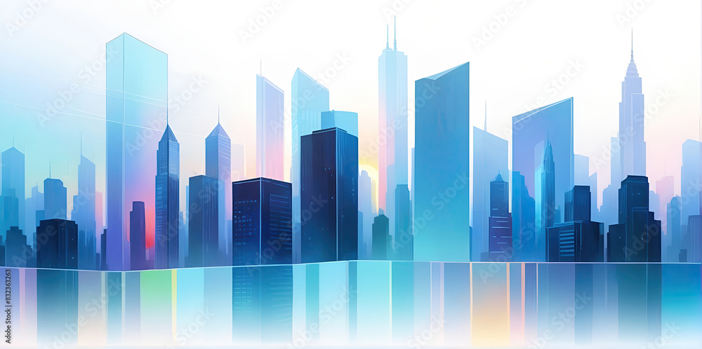 skyscraper office building abstract backgrounds illustration