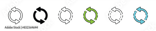 set of circle arrow icon. rotation arrow, refresh, reload, load, circular arrow icon. vector illustration