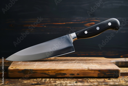 Precision Chef’s Knives Display on Quality Wooden Board