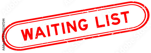 Grunge red waiting list word rubber seal stamp on white background