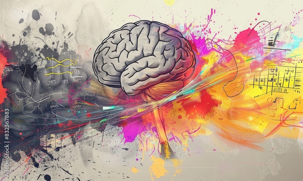 Vibrant Illustration of the Human Brain Vibrant Illustration of the Human Brain