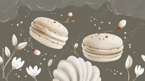 French delicious dessert macaroons. dessert. Illustrations photo