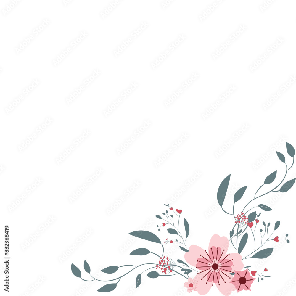 Wedding decoration, flowers and leaves decorate the corner. Wedding decoration, flowers and leaves decorate the corner.