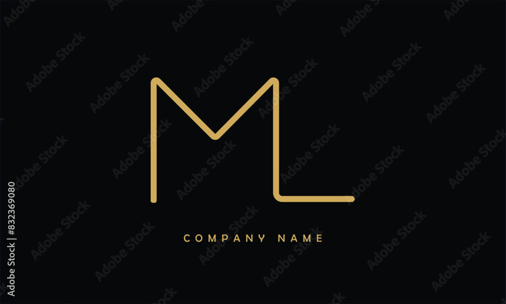 ML, LM, M, L Abstract Letters Logo Monogram ML, LM, M, L Abstract Letters Logo Monogram