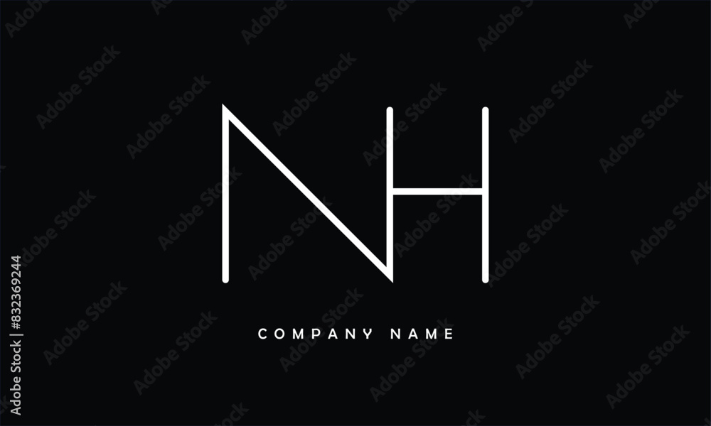 NH, HN, N, H Abstract Letters Logo Monogram NH, HN, N, H Abstract Letters Logo Monogram