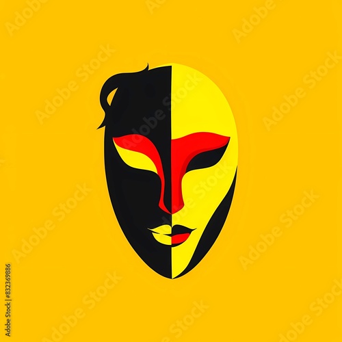 the banner, logo theatrical paraphernalia, theatrical mask, theatrical curtain