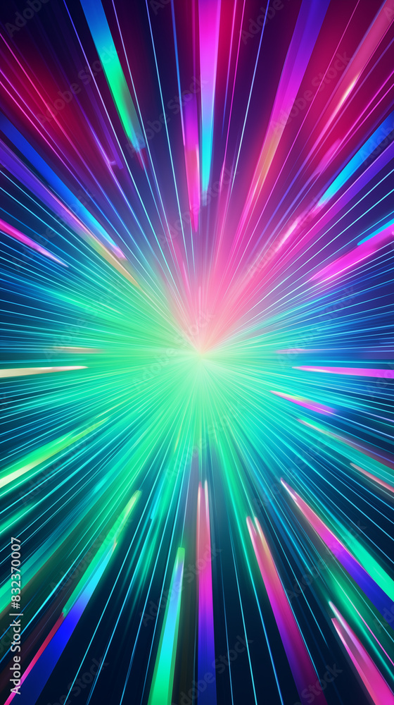Fototapeta premium Abstract Image Pattern Background, Colorful Rays, Radiating Lines and Neon Colors, Texture, Wallpaper, Background, Cell Phone Cover and Screen, Smartphone, Computer, Laptop, 9:16 Format - PNG