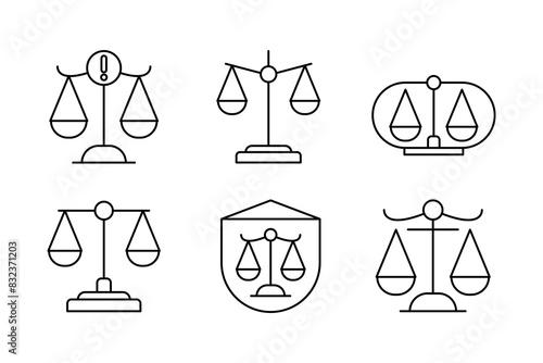 Justice and Law Vector Set Icon Templates for Legal Representations