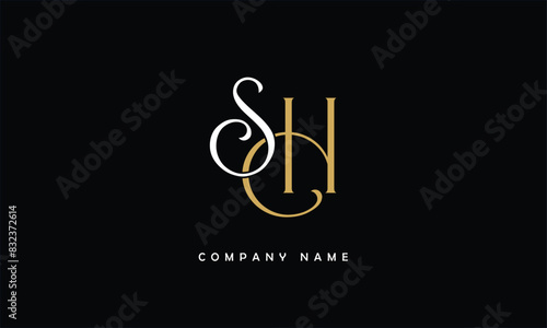 SH, HS, S, H Abstract Letters Logo Monogram