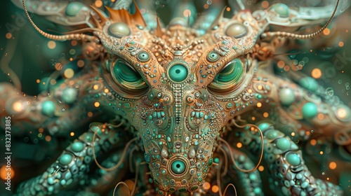 Wallpaper Mural A conceptual illustration of a hybrid creature, part-organic and part-synthetic, symbolizing the blending of biology and technology in the realm of augmented biology and genetic mo Torontodigital.ca