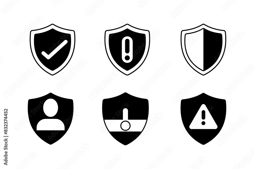 Security Shield Vector Set Icon Templates for Protection and Safety Security Shield Vector Set Icon Templates for Protection and Safety