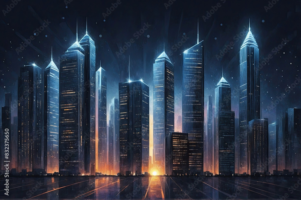 skyscraper office building abstract backgrounds illustration