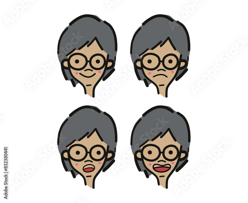 girls in different emotion