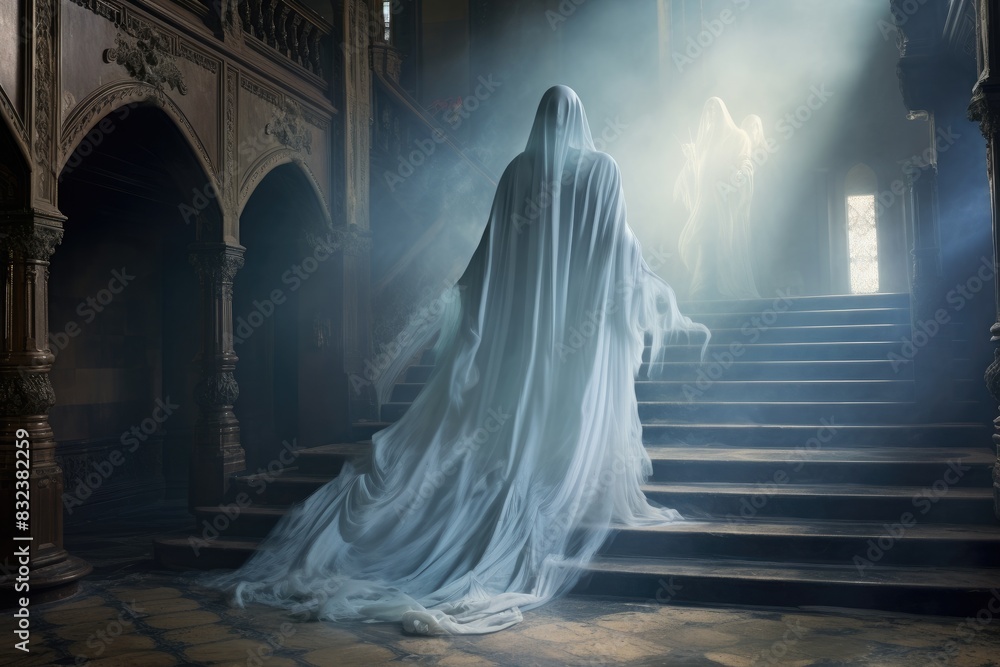 spooky ghost walk in old mystical castle