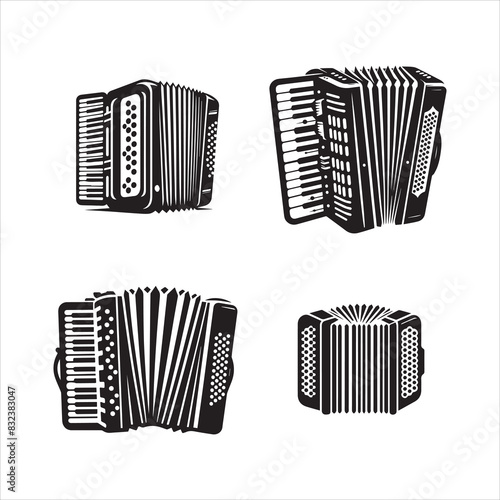 Accordion silhouette vector icon graphic logo ai generated design