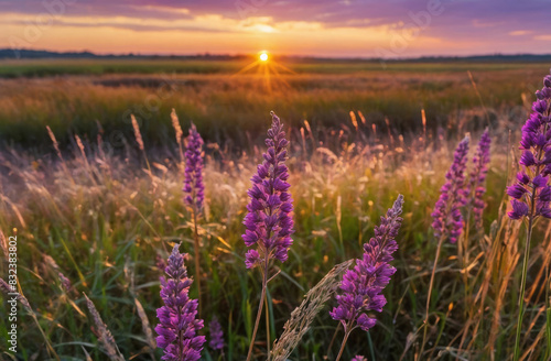 lavender field at sunset