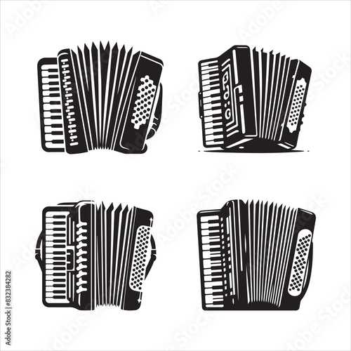 Accordion silhouette vector icon graphic logo ai generated design