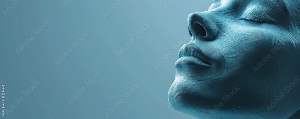 The photo shows a man's face in profile The photo shows a man's face in profile
