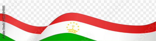 Tajikistan flag wave isolated on png or transparent background vector illustration. photo