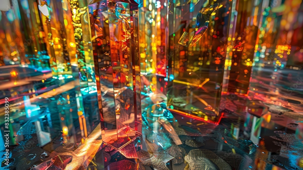 Vibrant Glass Sculpture in Room