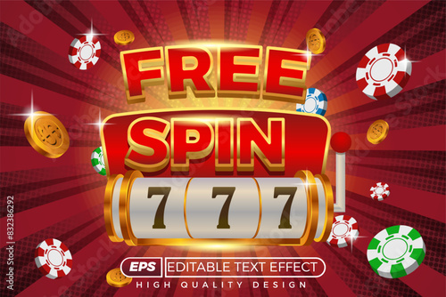 free spin 3d editable text effect template
