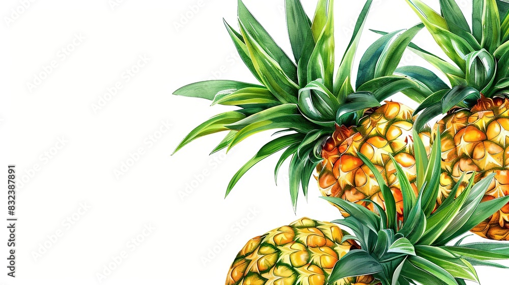 Fresh pineapple isolated on white background Fresh pineapple isolated on white background