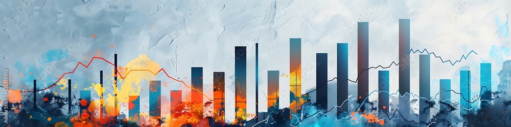 Sharp Rise A captivating bar graph depicting a sharp rise in stock values ...