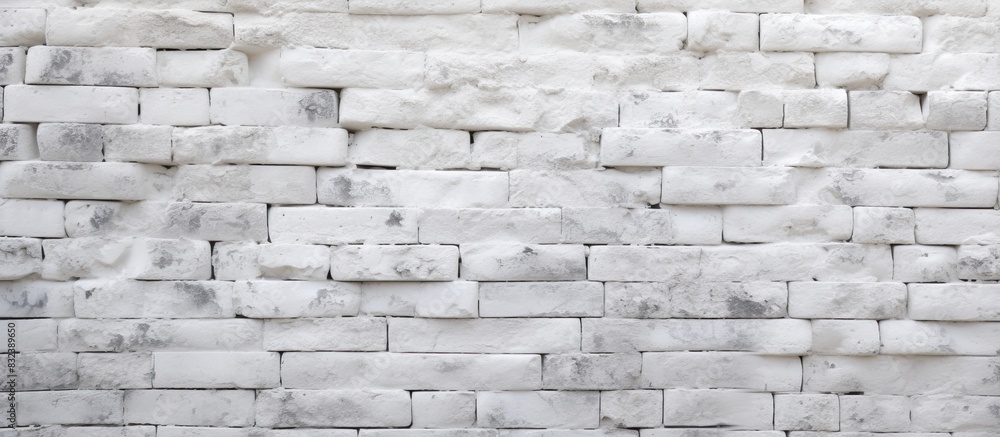 Fototapeta premium White brick background with bumpy and rough texture. copy space available