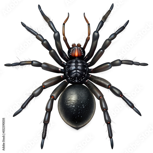 Black Spider Isolated on transparent Background