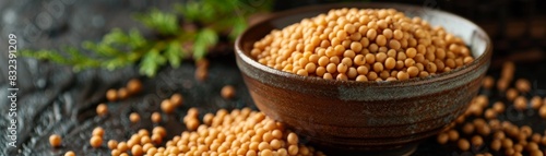 Tiny mustard seeds are commonly used in pickling and canning recipes. photo